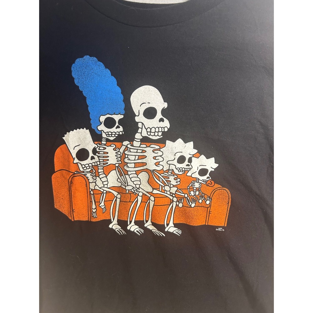 The Simpsons Skeleton Couch Gag Graphic T-Shirt Black Tee Luv Mens Large L